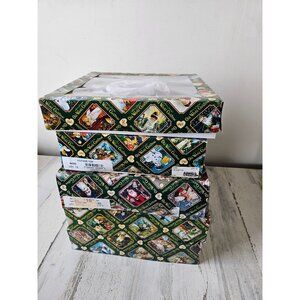 Old world‎ empty ornament boxes set vintage decor storage containers